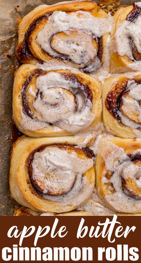 Dessert Recipes For Bake Sale, Cinnamon Breads, Fall Breakfast Ideas, Butter Cinnamon Rolls, Sweet Roll Recipe, Homemade Apple Butter, Cinnamon Cream Cheese, Butter Cinnamon, Breakfast Sweets