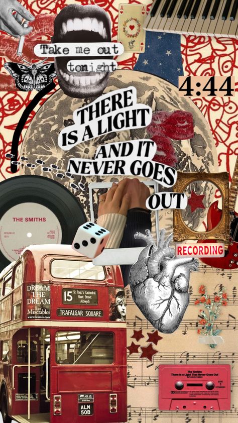 There is a Light and it Never goes out #thesmiths #aesthetic #red The Smiths Aesthetic Wallpaper, Smiths Wallpaper, The Smiths Poster, Best Music Artists, Aesthetic Lockscreens, Decker Bus, There Is A Light, Music Collage, Collage Phone Case