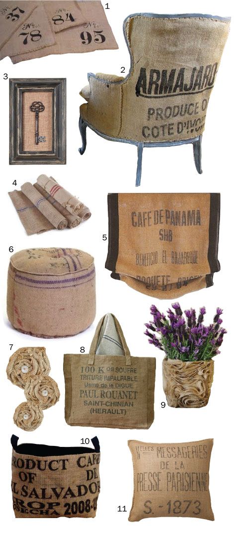 Hammers and High Heels: HOH: The Many Uses, Reuses, and DIY Ideas for Burlap! Coffee Sack Ideas Diy, Hessian Coffee Sack Ideas, Coffee Bags Burlap Decor, Coffee Sack Ideas, Coffee Bean Sacks, Burlap Coffee Bags, Coffee Bean Bags, Coffee Sack, Burlap Ideas