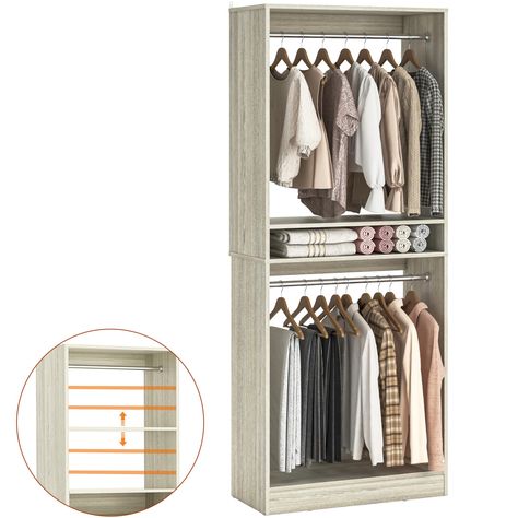 PRICES MAY VARY. Wood 【Freestanding Versatile Closet Organizer System】The freestanding closet tower can be serve as a standalone closet organizer, shelve unit, garment rack or combine with other different units to build a great larger closet system. This organizer clothes system is designed to work on any kind of storage system in your master bedroom, guest bedroom, dressing room, toddlers room, mudroom, entryway, living room, laundry room etc. 【Flexible and Adjustable Clothes Wardrobe】The 2 han Standalone Closet, Wire Closet Organizers, Closet Organizer Kits, Freestanding Closet, Closet Units, Organizer Wardrobe, Organizer Clothes, Toddlers Room, Free Standing Closet