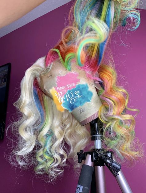 Fruity Pebble, Birthday Hair, Hair Color Pastel, Feed In Braid, Fruity Pebbles, Colored Wigs, Pastel Hair, Kandy, Hair Life