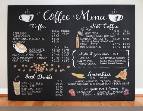 Coffee Shop Menu Board, Cafe Menu Boards, Cafe Chalkboard, Papan Menu, Coffee Menu Design, Menu Board Design, Clean Coffee, Cafe Menu Design, Mobile Coffee Shop