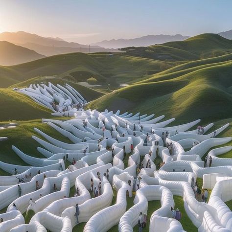 Ulises on Instagram: "•lost in landscapes•  #maze #mazerunner #labyrinth #laberinto #labyrinths #labyrinthart #mazearchitecture #lostarchitecture #mazes" Maze Landscape, 3d Maze, Labyrinth Game, Marble Tracks, Labyrinth Art, Labyrinth Maze, Labyrinth Design, Resort Architecture, Pavilion Design