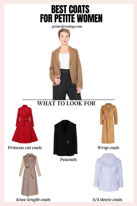 The Complete Coat Guide for Petite Women Styles For Petite Women, Petite Coats, Brown Winter Coat, Long Coat Outfit, Coat Styles, Coat Guide, Petite Woman, Petite Clothing, Fashionably Late