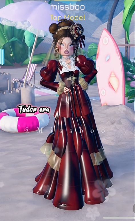 Credits : missboo Dystopian Steampunk, Top Model Dress, Gala Outfits, Tudor Period, Vip Dress, Met Gala Outfits, Dti Hacks, Tudor Era, Rose Parade