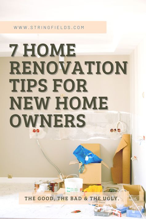 What to expect when you begin renovating!Tips and tricks for home renovations and things to expect for first time flippers. Home renovation can be stressful here is what to expect when you are renovating your first home! #homerenovation #newhomeowners #renovationtips Renovation Tips And Tricks, Old Home Renovation, Renovation Tips, New Home Owners, Home Owners, Starter Home, Home Renovations, New Homeowner, First Home