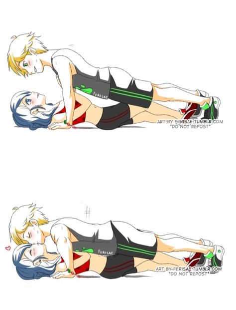 Push up cuddles-1 by Ferisae Ladybug E Catnoir, Photo Manga, Ladybug Und Cat Noir, Adrian And Marinette, Catty Noir, Miraculous Ladybug Memes, Miraculous Ladybug Fanfiction, Ladybug Anime, Marinette And Adrien