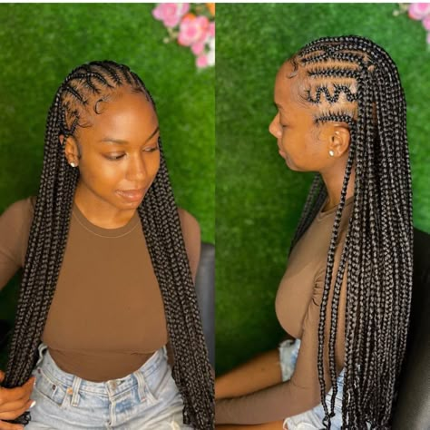 Fulani Braids Hairstyles For Black Women, Fulani Braids With No Curls, Peak A Boo Fulani Braids, Fulani Braids With Big Forehead, Fulani Braids 360, Thick Fulani Braids, Fulani Braids For Big Foreheads, Freestyle Fulani Braids With Curls, Fulani Braids On Natural Hair No Extensions