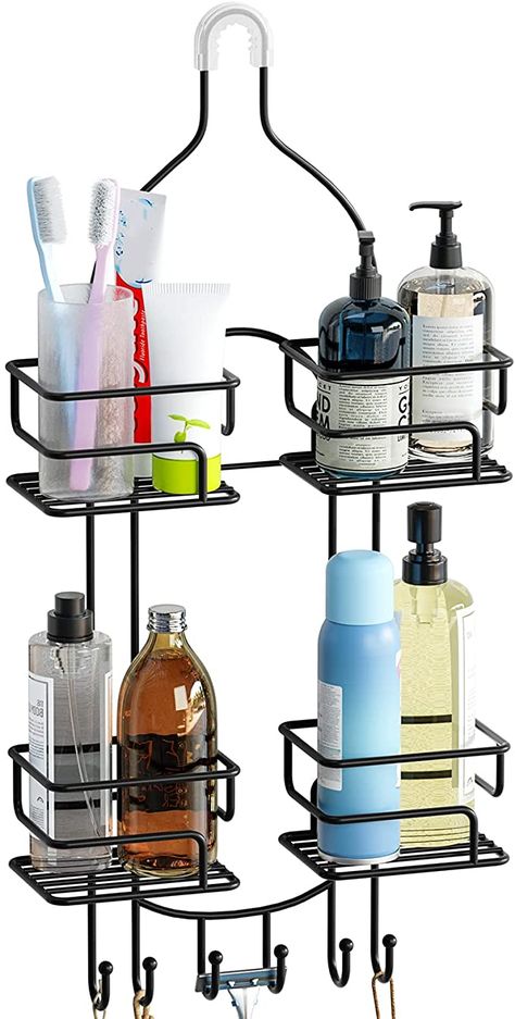 Bathroom Shower Organization, Shower Organizer, Shower Rack, Bath Ball, Shower Organization, Split Design, Streamline Design, Black Shower, Bath Storage