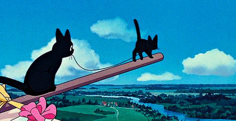 Studio Ghibli Cat Gif, Kiki's Delivery Service Banner Gif, Cat Gif Wallpaper Pc, Studio Ghibli Gifs Aesthetic, Studio Ghibli Art Pfp, Discord Banner Gif Studio Ghibli, Horizontal Gifs Cute, Google Wallpaper Backgrounds Laptop Gif, Ghibli Gif Banner