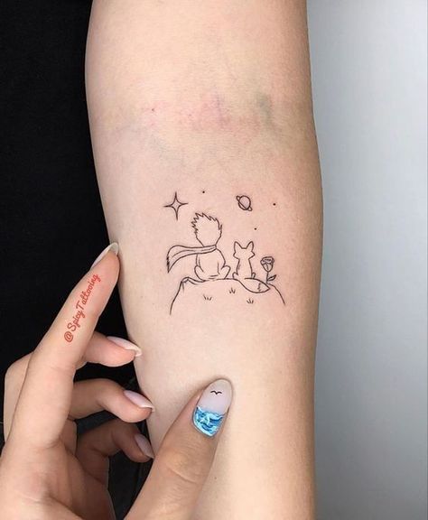 Hanna Tattoo, Little Prince Tattoo, Prince Tattoos, Inspiration Tattoos, Cute Tiny Tattoos, Fox Tattoo, Modern Tattoos, Discreet Tattoos, Dream Tattoos