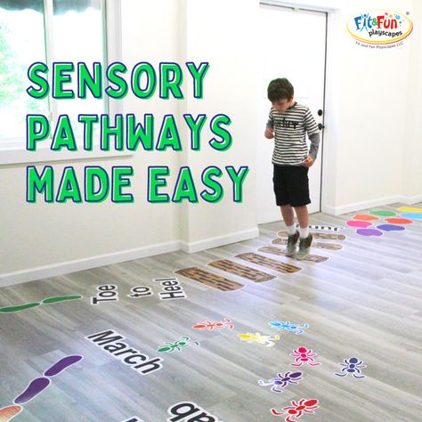 Sensory Pathways Made Easy: Definition, Examples & How-To’s Sensory Pathways, School Hallways, Visual Cue, Sensory Stimulation, Kids Moves, Use Of Technology, Human Services, Brain Development, School Psychologist