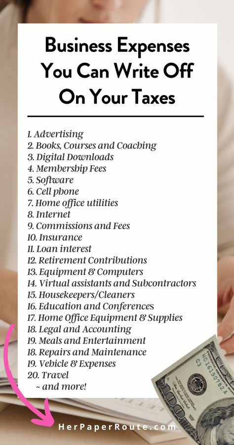 Surprising tax deductible expenses you can write off if you own a business. Tax perks and tax write-offs for entrepreneurs, freelancers and small business owners to take advantage of. Now that you know the many expenses entrepreneurs can write off on their taxes, its time to take action and start claiming the ones that affect your business. 

Know that tax deductions serve a dual purpose: they enable you to operate your business effectively and save money on taxes simultaneously. Small Business Tax Deductions, Business Tax Deductions, Business Plan Outline, Business Expenses, Small Business Tax, Small Business Bookkeeping, Bookkeeping Business, Startup Business Plan, Successful Business Tips