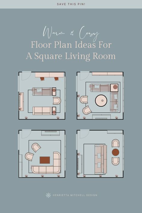 Revamp your living space with these chic and modern living room layout ideas! Whether you're working with a small apartment or a spacious house, these home decor tips will help you create a welcoming and beautiful living area that reflects your personal taste. #HomeDecor #LivingRoomIdeas #InteriorDesign #MillennialHome #ChicLivingRoom #ModernDecor #BohoLivingRoom #MinimalistDesign #MidCenturyModern #FarmhouseStyle #CozyHome #StylishLivingRoom 20x20 Living Room Furniture Layout, Small Living Area Layout, Square Sitting Room Layout, Square Living Room Layout With Dining, Square Living Room Layout With Fireplace, 2 Couch Living Room Layout, Open Floor Plan Living Room And Kitchen Layout, Living Room Dimensions Layout, Small Square Living Room Layout