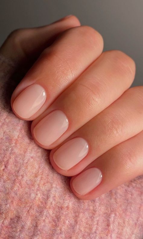 Super Short Oval Nails, Neutral Nails Light Pink, Translucent Pink Nails Short, Light Pink Natural Nails Short, Light Opaque Pink Nails, Neutral Nails Short, Sheer Pink Natural Nails, Natural Short Nails, Short Oval Nails