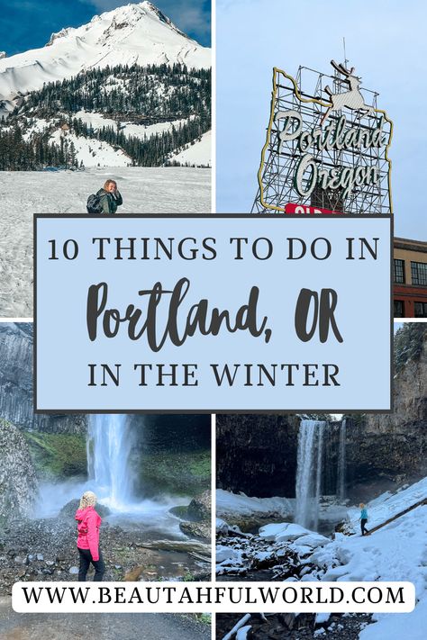 If you're looking for things to do in Portland Oregon in the winter, you're in luck! There are plenty of great activities to keep you busy during those dark and chilly months. In this blog post, we'll list 10 things that come to mind when we think of things to do in Portland during the winter. From restaurants and gardens to skiing and hiking, there's something for everyone! #portlandoregon #portland #traveloregon what to do in portland oregon downtown, winter weekend in portland oregon Portland Oregon Downtown, Blue Pool Oregon, Portland Hikes, Oregon Hiking Trails, Portland Oregon Travel, Weekend In Portland, Downtown Winter, Oregon Winter, Downtown Portland Oregon