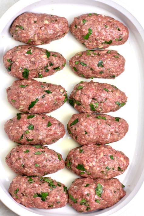 Greek Meatballs (Soutzoukakia) - GypsyPlate Mediterranean Meatballs Beef, Greek Keftedes Recipe, Keftedes Recipe Greek Meatballs, Soutzoukakia Greek Meatballs, Dolmathes Recipe Greek, Baked Greek Meatballs, Keftedes Recipe, Greek Meatballs Recipe, Greek Food Recipes