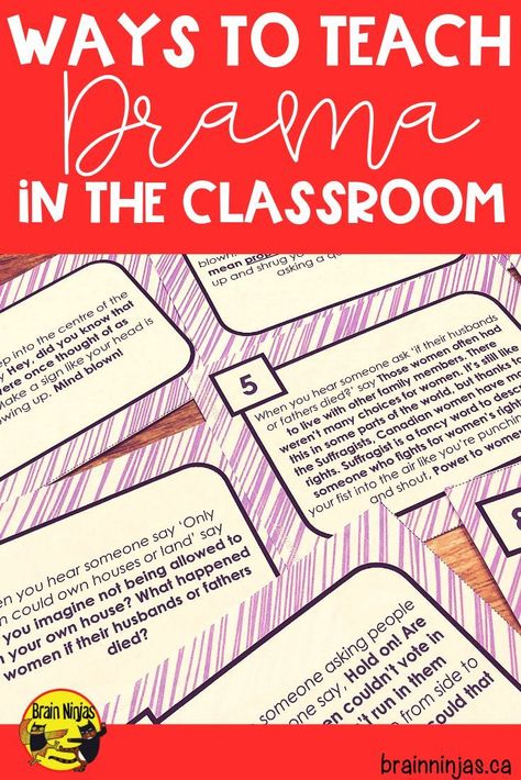 Are you looking to add some drama teaching into your classroom? Check out all these great tips and tricks for adding drama into your routine. And don't forget to sign up for our newsletter full of teaching tips and get unlimited access to our Resource Library. #teachingdrama #dramaclass Theatre Classroom, Drama For Kids, Drama Activities, Elements Of Drama, Teaching Theatre, Drama Education, Theatre Education, Teaching Drama, Drama Games