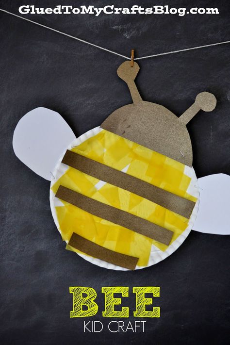 Honey Bee {Kid Craft} Bee Craft, Bug Activities, Bugs Preschool, April Crafts, Insect Crafts, Bug Crafts, Spring Preschool, Kid Craft, Paper Plate Crafts