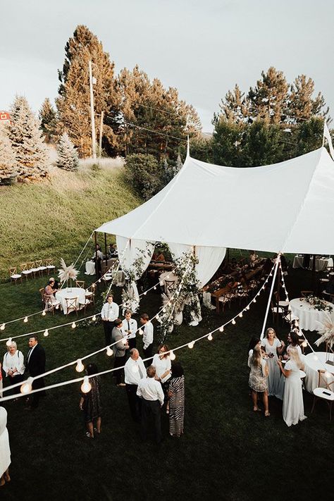 Madilyn + Ethan – Utah Valley Bride Property Wedding Ideas, Dream Backyard Wedding, Beach Modern Wedding, Backyard Ranch Wedding, Backyard Wedding Tent Decorations, Outdoor Garden Party Wedding, Elevated Backyard Wedding, Outdoor Summer Wedding Dress, Small Tent Wedding Reception