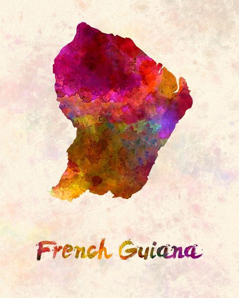 Colombia Map, Gift Illustration, Watercolor Fine Art, Poster Decor, Illustration Wall Art, Watercolour Gift, French Guiana, Color Profile, Digital Wall