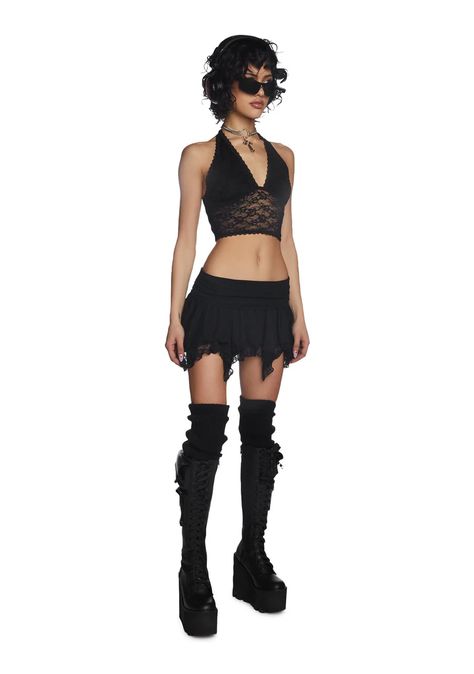 Dolls Kill Best Sellers Product Items Black Rave Outfits, Rave Fits, Handkerchief Skirt, Fairy Skirt, Grunge Clothing, Black Lace Skirt, Lace Up Leggings, Clubbing Outfits, Micro Mini Skirt