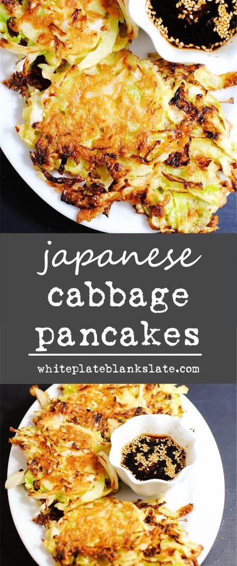 Japanese cabbage pancakes, or okonomiyaki, are an easy and delicious appetizer or side dish. Fresh cabbage and scallions are mixed with a light batter and fried until golden. Korean Cabbage Pancake Recipe, Korean Cabbage Side Dish, Cabbage Recipe Japanese, Chinese Fried Cabbage Recipes, Napa Cabbage Pancake, Japanese Vegetable Fritters, Japanese Cabbage Pancake, Korean Cabbage Pancake, Cabbage Breakfast Ideas