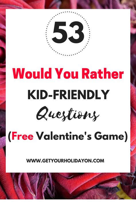 Would You Rather Valentine's Questions | Free Valentine's Day Game idea | Kid-friendly fun #valentinesday #kidfriendly #games Valentine's Day Game, Valentines Games, Valentine's Day Games, Valentine's Week, Party Place, Valentine Activities, Life Group, Crafty Mama, Kids Zone