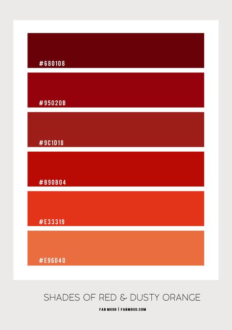 Orange And Red Palette, Chuuya Color Palette, Red Colour Palette Shades, Color Red Palette, Canva Color Palette Codes Red, Pantone Red Shades, Red Shades Colour Palettes, Red Palette Color, Red Colour Shades