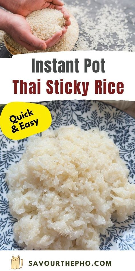 Instant Pot Thai Sticky Rice (Khao Niao) Thai Sticky Rice, Sticky Rice Recipe, Gluten Free Asian Recipes, Instant Pot Thai, Thai Recipes Authentic, Thai Rice, Homemade Chinese Food, Recipes Asian, Bulgogi