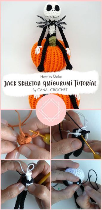 3 Jack Skellington Free Amigurumi Pattern Ideas - Carolinamontoni.com Jack Skellington Crochet Pattern Free, Jack Skellington Crochet Pattern, Skeleton Amigurumi, Random Crochet, Skeleton Craft, Crochet Skull Patterns, Amigurumi Owl, Crochet Bat, Jack Skeleton