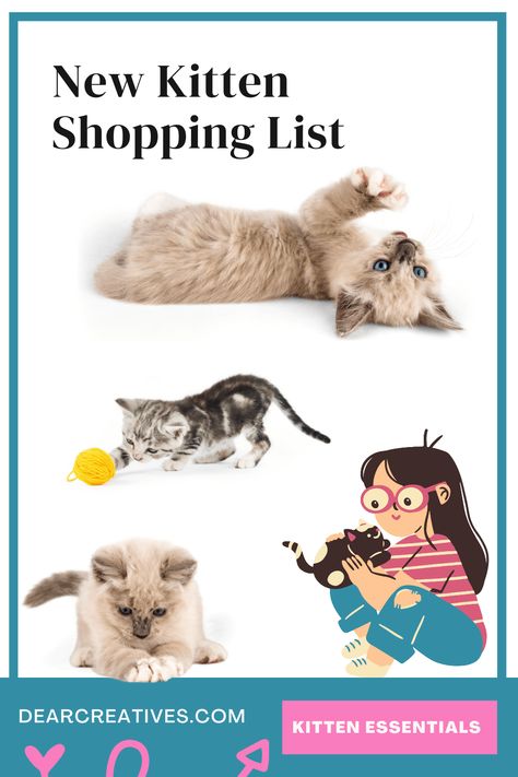 Are you getting a new kitten? Or adopting a new kitten? Grab this new kitten shopping list filled with kitten essentials for what to get for a new kitten. Plus, caring for a new kitten, kitten must-haves, new kitten tips. Bonus, it comes with a free printable shopping list to make sure your new kitty has everything it needs! #newkittenshoppinglist #kittenessentials #tipsforkittens #freeprintable #kittenmusthaves #catlovers Kitten Essentials, Kitten Checklist, Kitten Tips, Shopping List Printable, Kitten Supplies, List To Make, Printable Shopping List, New Kitten, List Printable