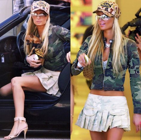 Y2k Fashion Early 2000s Outfit, Paris Hilton Outfits, 2000s Mini Skirt, Y2k Fashion Early 2000s, Paris Hilton Style, Y2k Princess, Early 2000s Style, 00s Style, 2000s Outfit