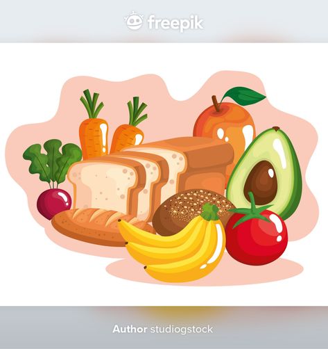 Vegetables with fruits and healthy food | Premium Vector #Freepik #vector #food #menu #nature #cartoon Healthy Food Pics, Healthy Food Cartoon, Vector Vegetables, Food Animation, Nature Cartoon, Mikasa Anime, Vegetable Cartoon, Bridesmaids Nails, Food Cartoon