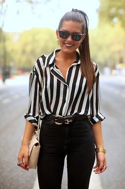 striped Casual Chique Stijl, Elegantes Outfit Frau, Chique Outfit, Hot Lingerie, Elegante Casual, Ținută Casual, Modieuze Outfits, Elegantes Outfit, Casual Work Outfits