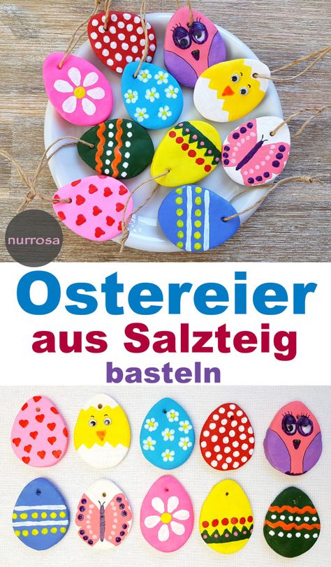 Making Easter Eggs, Salt Dough, Easter Crafts For Kids, Diy Easter Decorations, Easter Kids, Easter Diy, Diy Crafts For Kids, Crafts To Sell, Easter Decorations