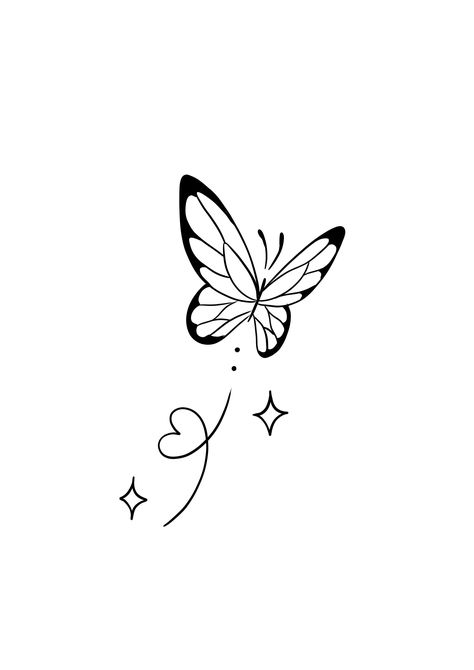 Stars And Butterfly Tattoos, Butterfly Tatoos Woman, Butterfly With Stars Tattoo, Butterfly Heart Tattoo, Cute Butterfly Tattoos, Mariposas Tattoo, Small Lotus Tattoo, Butterfly Wrist Tattoo, Basic Tattoos