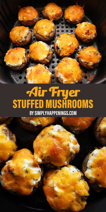 Stuffed Mushrooms With Cream Cheese Air Fryer, Air Fryer Stuffed Mushrooms Recipe, Air Fry Stuffed Mushrooms, Easy Appetizers For A Party Air Fryer, Air Fried Stuffed Mushrooms, Airfryer Stuffed Mushrooms, Instant Air Fryer Vortex Recipes, Air Fryer Appetizers For Party, Air Fry Mushrooms