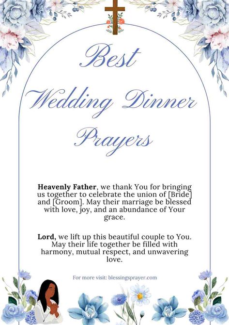 Wedding Dinner Prayers Wedding Reception Dinner Prayers, Wedding Grace Before Meals, Wedding Prayer Dinner, Wedding Blessings Prayers, Wedding Meal Prayer, Prayers Before Meals, Friends Bible Verse, Marriage Verses, Dinner Prayer