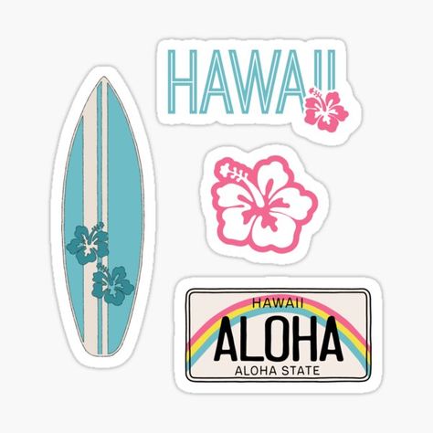 Surf Stickers, Preppy Stickers, Aesthetic Sticker, Summer Scrapbook, Phone Stickers, Kawaii Stickers, Diy Stickers, Cool Stickers, Aesthetic Stickers