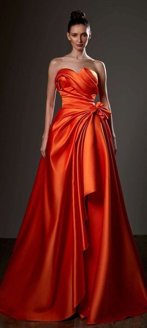 Satin Evening Dress, Red Black Dress, Plastic Dress, Satin Evening Dresses, Strapless Sweetheart Neckline, Black Tie Affair, Dress Purchase, Dress Cover, Orange Dress