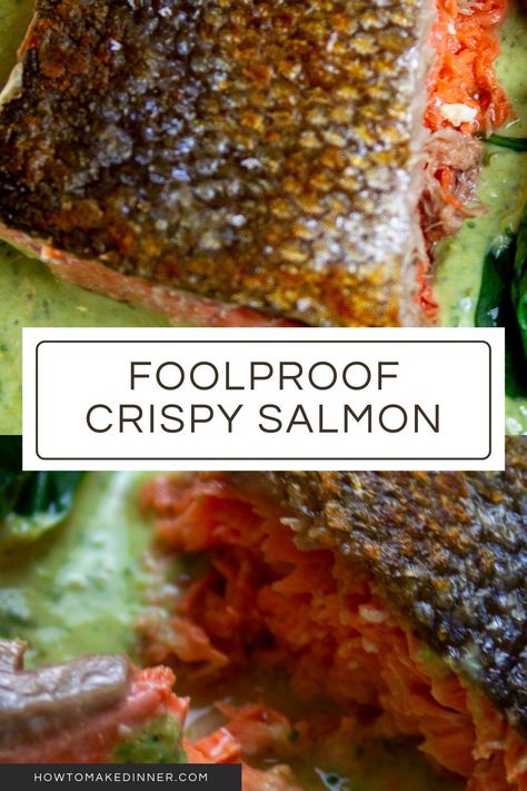 Crispy Skinned Salmon, Baked Salmon Crispy Skin, Crispy Oven Baked Salmon, Crispy Salmon Skin Recipes, Crispy Skin Salmon Cast Iron, Crispy Oven Salmon, Crispy Skin Salmon Air Fryer, How To Fry Salmon With Skin, Crispy Skin Salmon Recipes