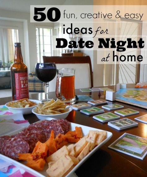 50 date night ideas for at home... I LOVE #12! Ideas Para La Cena, Creative Date Night Ideas, Ideas For Date Night, At Home Dates, Date Night At Home, At Home Date, Creative Dates, Cute Date Ideas, Night At Home