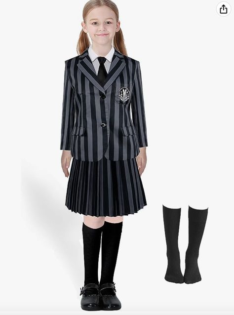 CICOCI Girls Dress Wednesday Addams Costume Uniform For Women Kids Nevermore Academy Gothic Halloween Cosplay Outfit Gothic Theme Party, Christmas Party Activity, Dress Up Birthday Party, Academy Uniform, Wednesday Costume, Wednesday Addams Costume, Academy Uniforms, Nevermore Academy, Wednesday Dress