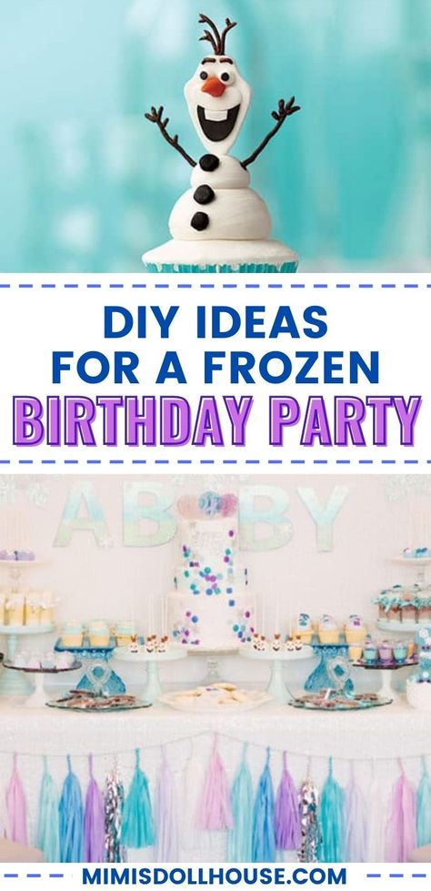 Ideas for Frozen Parties, Desserts and Crafts! Looking for the perfect party theme for your princess or Frozen loving kiddo? Kick your Frozen party off in style with some of the best, most creative and SUPER adorable Frozen desserts, crafts and so much more!! #frozen #princess #frozenparty #partyideas #birthday #birthdayparty #partyfood #desserts #baking #foodideas #olaf #elsa #birthdayparty #kids #kidparty #cupcakes #cake Elsa And Olaf Birthday Party, Diy Frozen Decorations, Frozen Cupcakes Birthday, Frozen Candy Table, Frozen Party Table, Frozen Dessert Table, Ice Princess Party, Olaf Cupcakes, Olaf Birthday Party