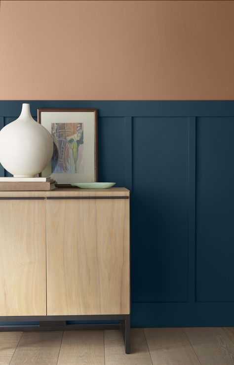 Color of the Month: Nocturne Blue - Colorfully BEHR Behr Nocturne Blue, Behr Blue Paint, Behr Blue Paint Colors, Dark Blue Dining Room, Behr Blue, Looking Up At The Stars, Blue Wall Colors, Dark Blue Paint, Nursery Accent Wall