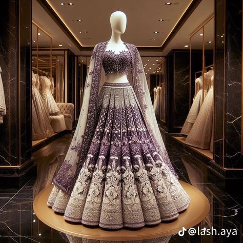 Showstopper Wedding Dress, Purple Bride Lehenga, Purple Desi Wedding Dress, Purple Lehenga Bridal, Indian Wedding Lehenga Bridal, Bride Lehenga Indian, Purple Bridal Lehenga, Latest Bridal Lehenga Designs, Best Indian Wedding Dresses