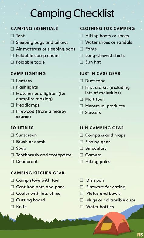 Hike In Camping, Camping Packing Checklist, Nature, Camper Camping Checklist, Things To Make While Camping, Basic Camping List, Camping Needs For Camper, Things Needed For Camping, Camping Trips Ideas