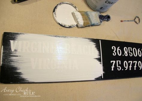 Coordinate Sign, Diy Signage, Stencil Tutorial, Gps Coordinates Sign, Coordinates Sign, Coordinates Art, Magnolia House, Cameo Crafts, Stencils Tutorials