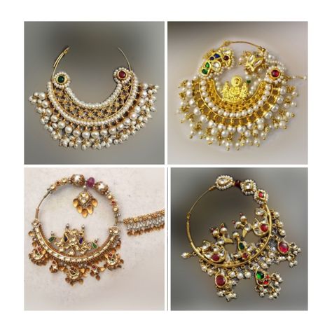 Rajput Jewellery Necklaces, Rajputi Nath Designs, Rajputi Aad Design Gold, Garhwali Jewellery, Nath Design, Nath Bridal, Rajput Jewellery, Bridal Nath, Rajasthani Jewellery